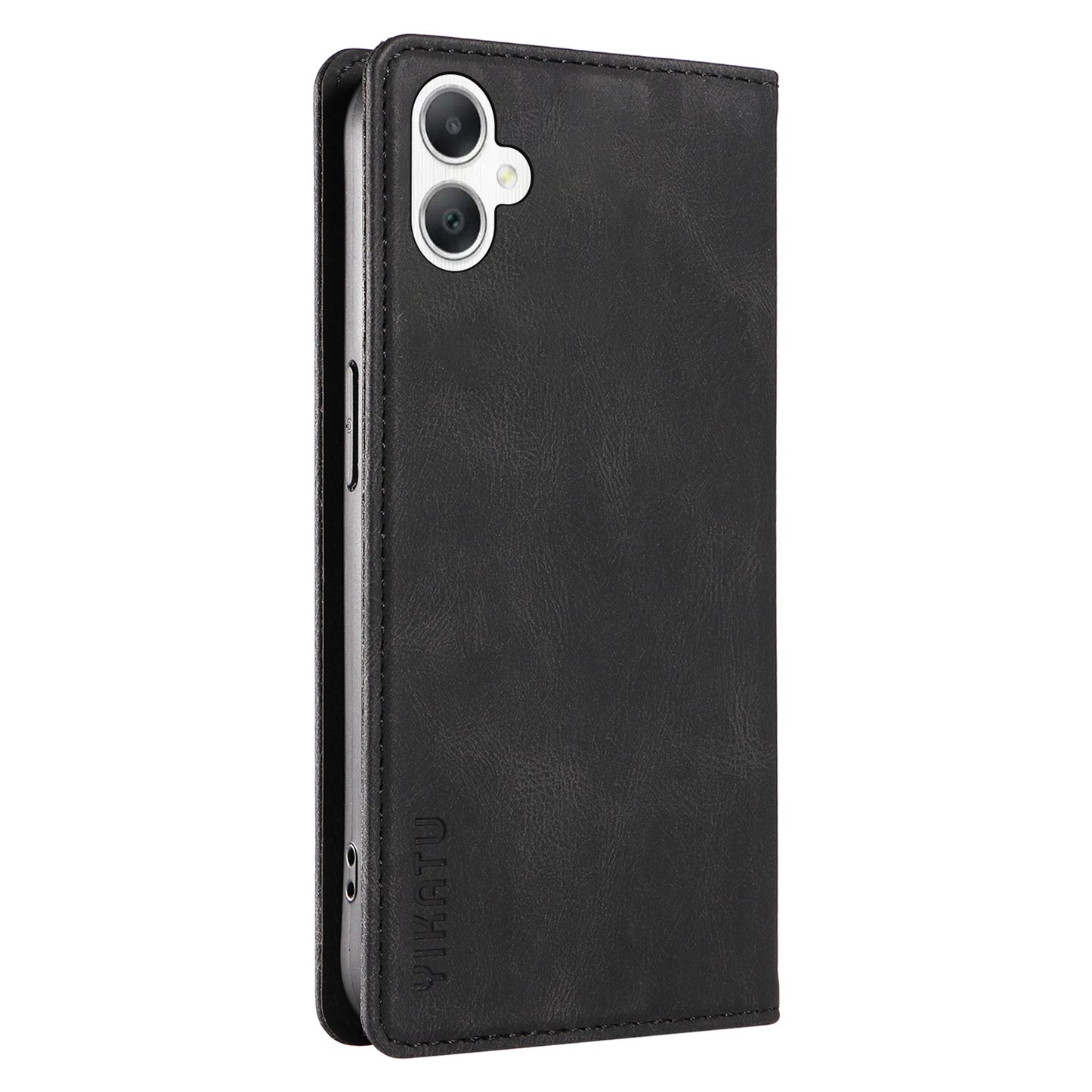 YIKATU YK-004 For Samsung Galaxy A06 Case Leather Skin-Touch Phone Cover Magnetic Auto-Absorbed - Black