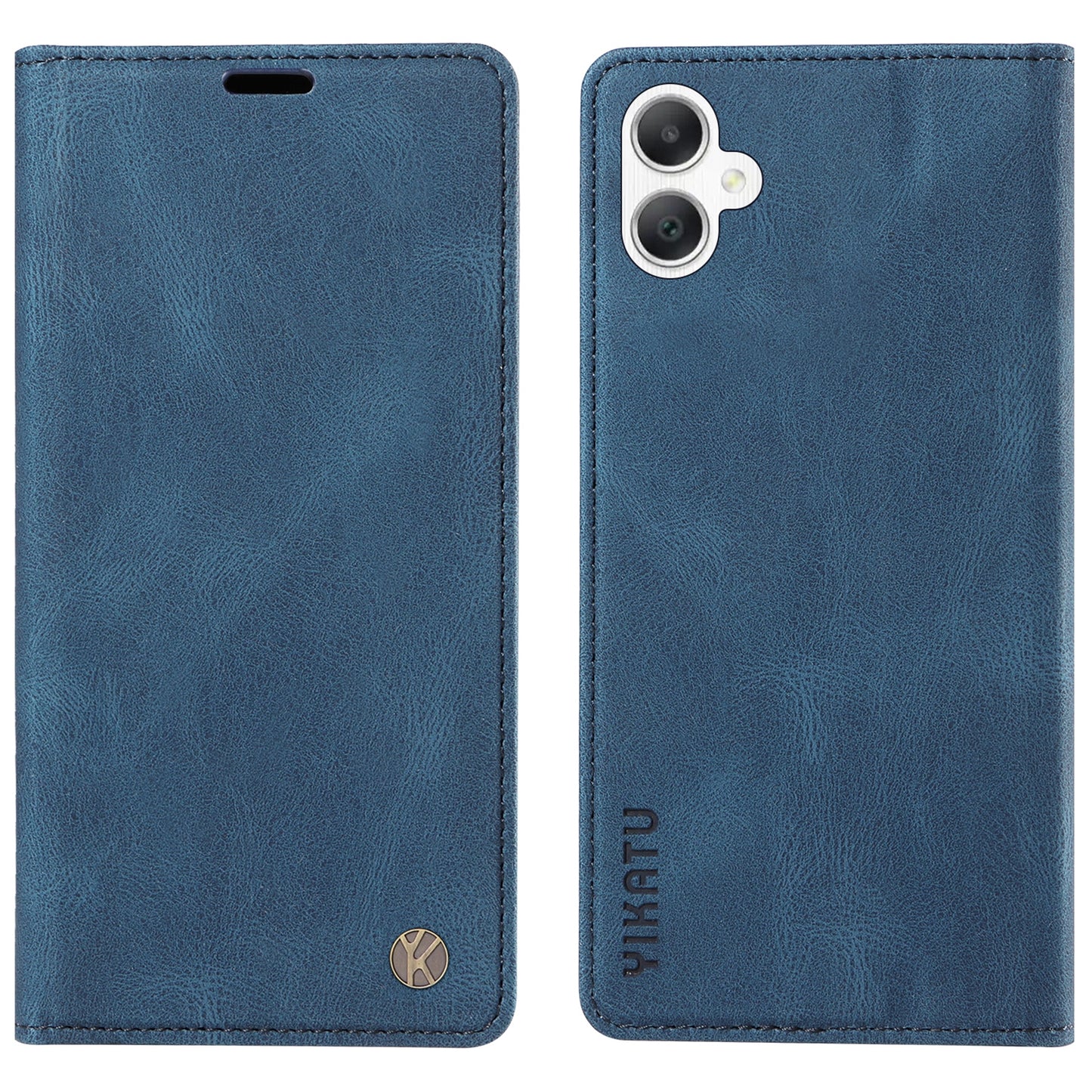 YIKATU YK-004 For Samsung Galaxy A06 Case Leather Skin-Touch Phone Cover Magnetic Auto-Absorbed - Blue