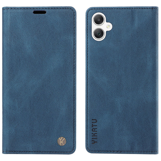 YIKATU YK-004 For Samsung Galaxy A06 Case Leather Skin-Touch Phone Cover Magnetic Auto-Absorbed - Blue
