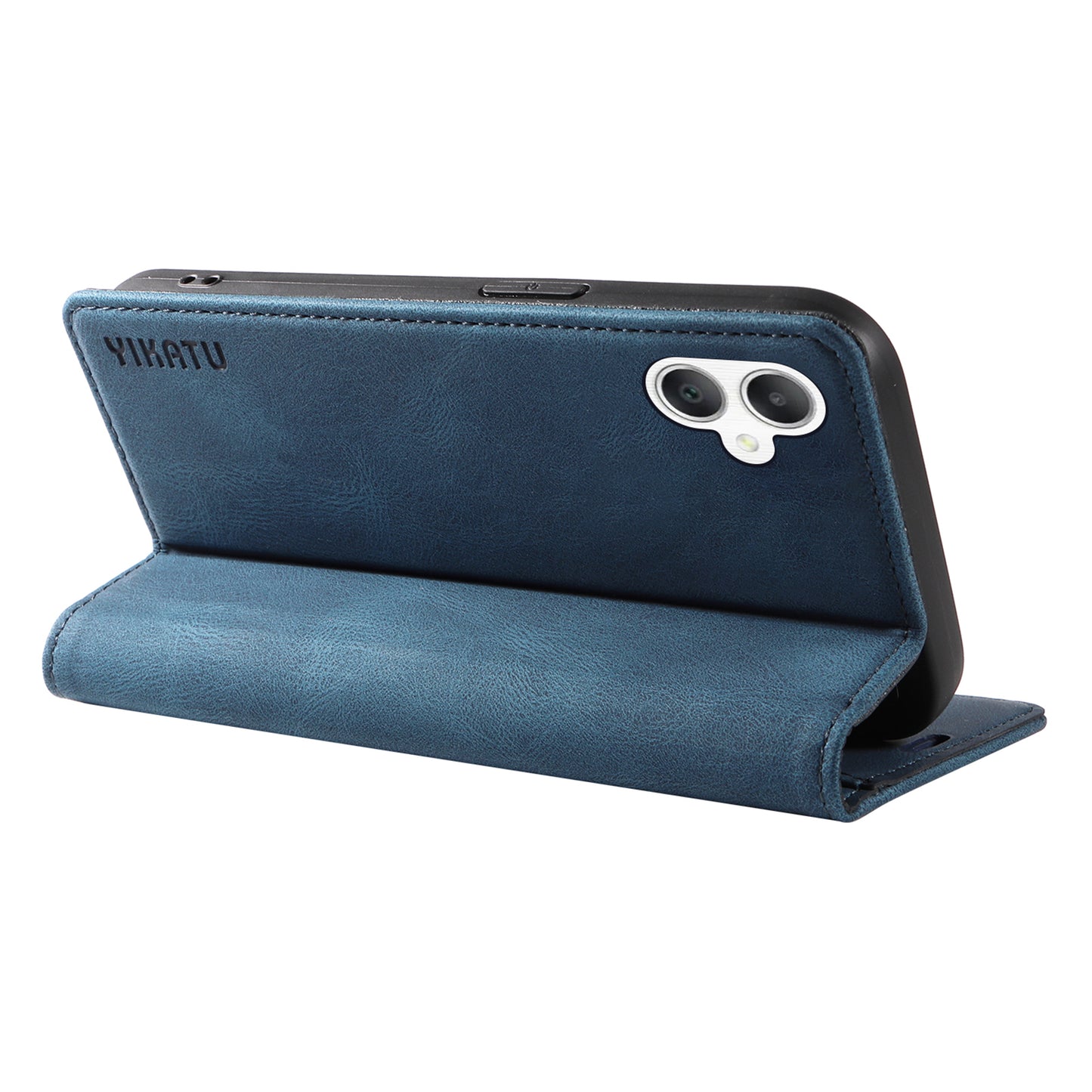 YIKATU YK-004 For Samsung Galaxy A06 Case Leather Skin-Touch Phone Cover Magnetic Auto-Absorbed - Blue