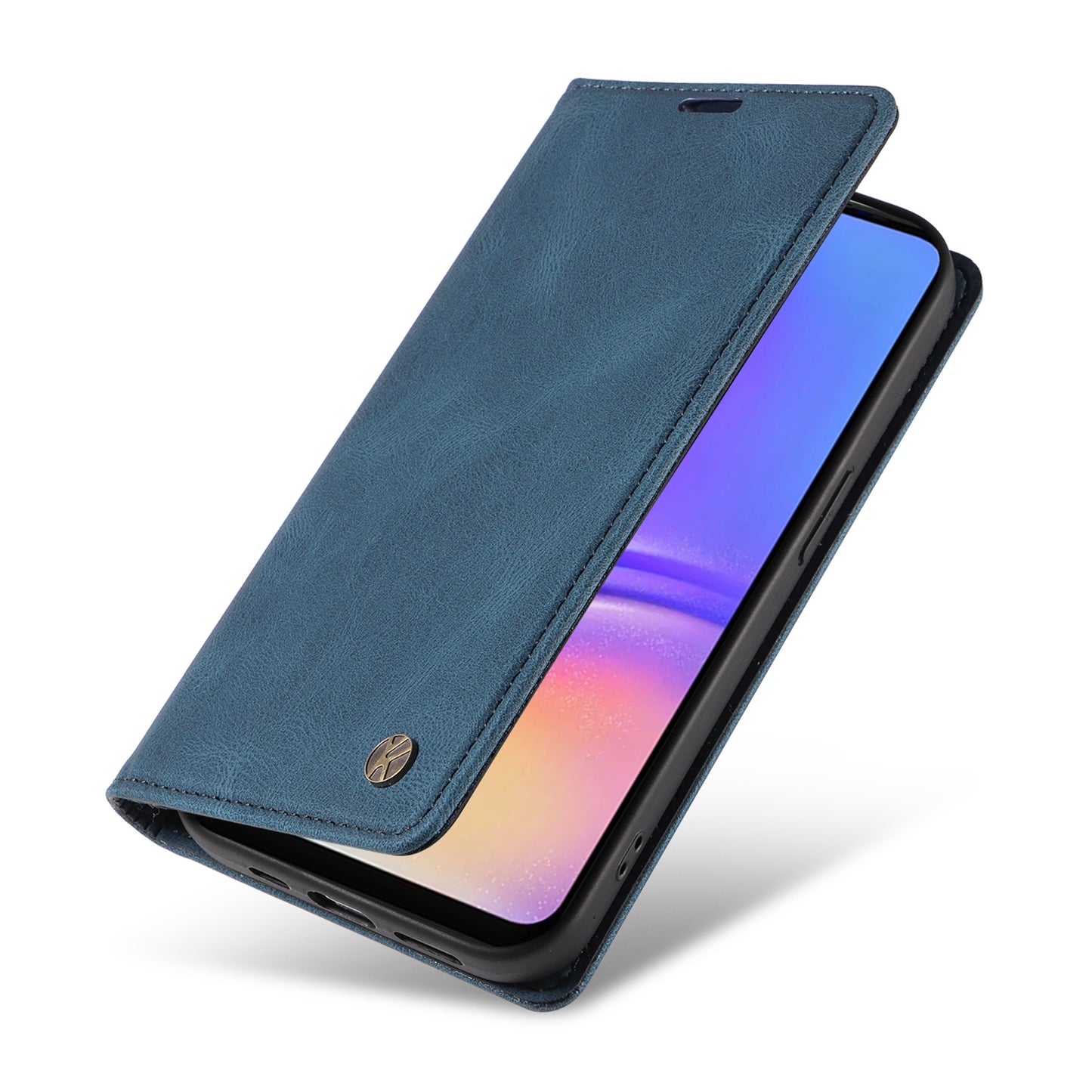 YIKATU YK-004 For Samsung Galaxy A06 Case Leather Skin-Touch Phone Cover Magnetic Auto-Absorbed - Blue