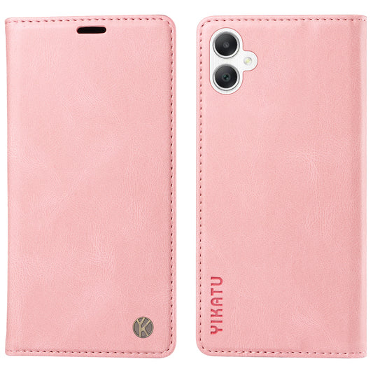 YIKATU YK-004 For Samsung Galaxy A06 Case Leather Skin-Touch Phone Cover Magnetic Auto-Absorbed - Pink