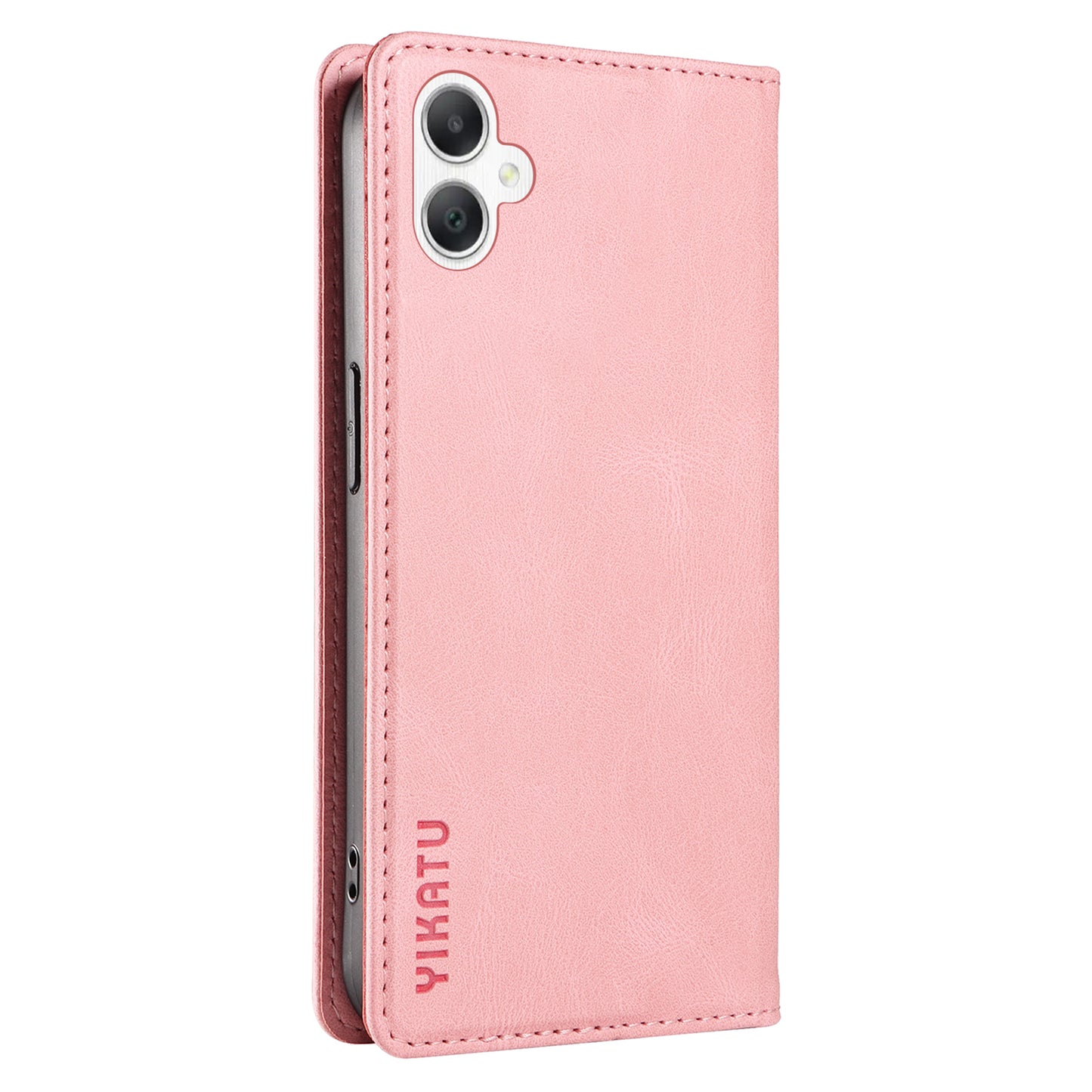 YIKATU YK-004 For Samsung Galaxy A06 Case Leather Skin-Touch Phone Cover Magnetic Auto-Absorbed - Pink