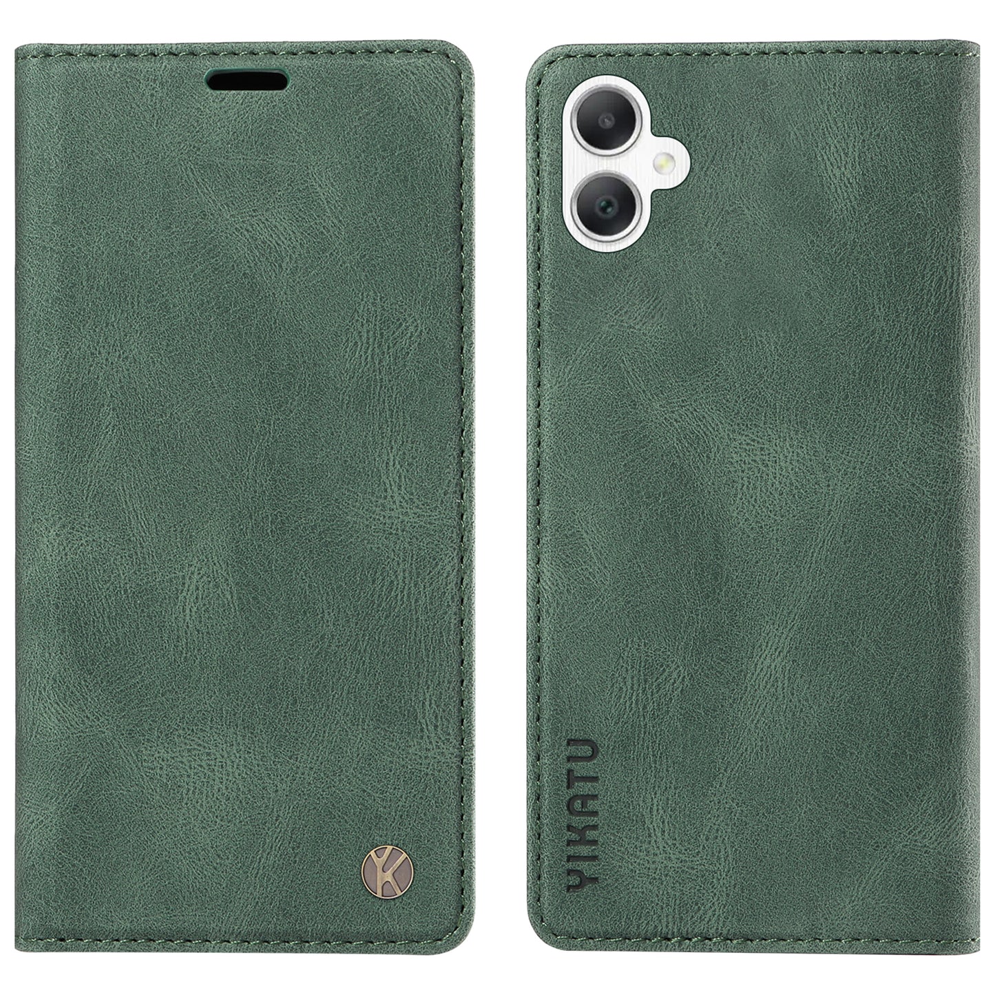 YIKATU YK-004 For Samsung Galaxy A06 Case Leather Skin-Touch Phone Cover Magnetic Auto-Absorbed - Green