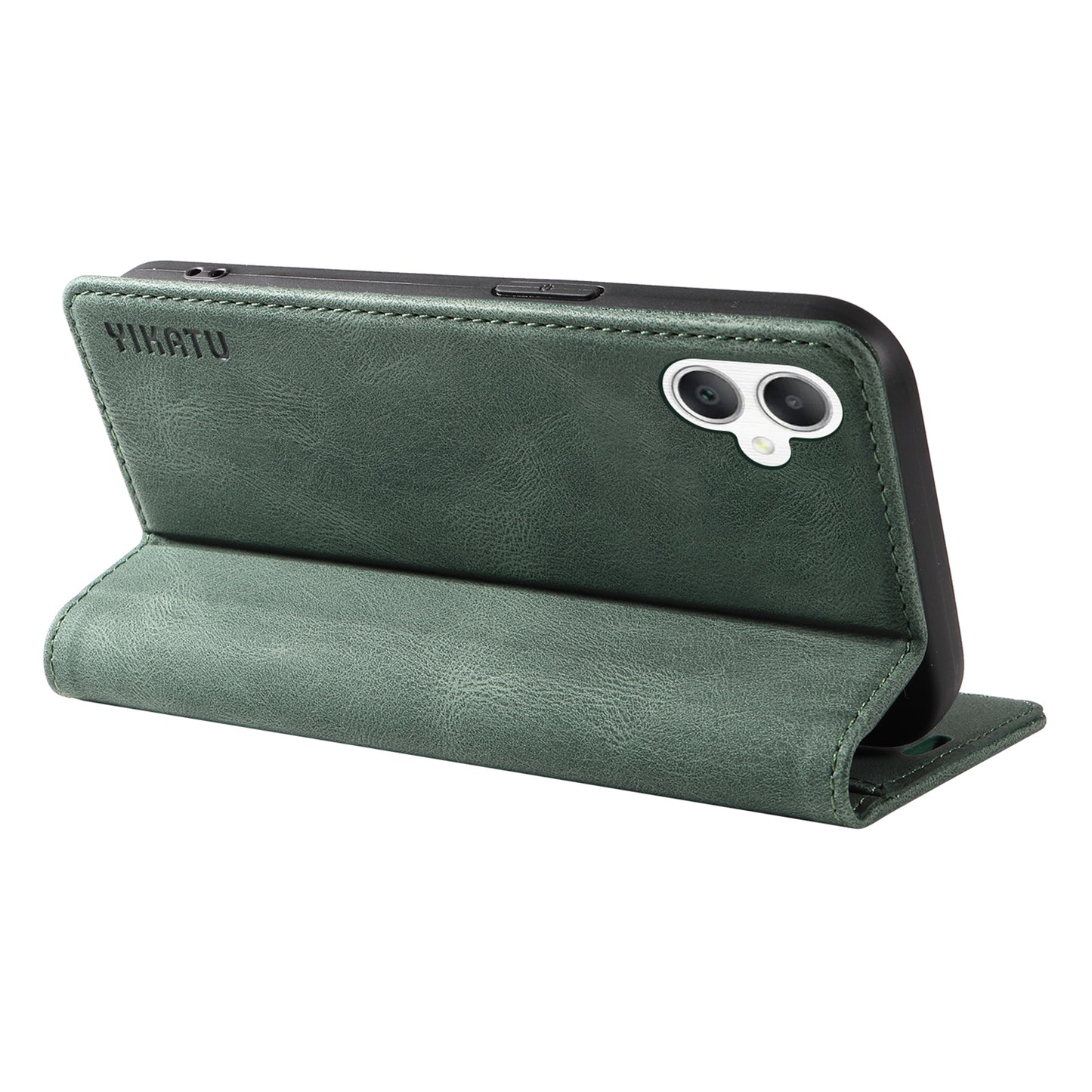 YIKATU YK-004 For Samsung Galaxy A06 Case Leather Skin-Touch Phone Cover Magnetic Auto-Absorbed - Green