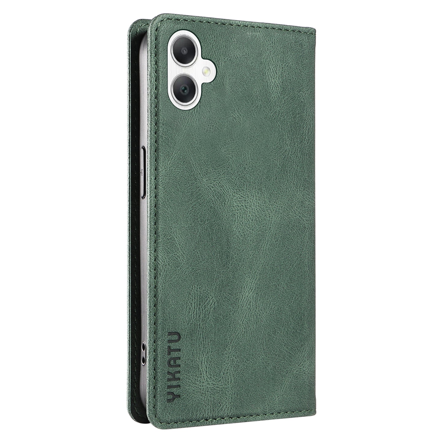 YIKATU YK-004 For Samsung Galaxy A06 Case Leather Skin-Touch Phone Cover Magnetic Auto-Absorbed - Green