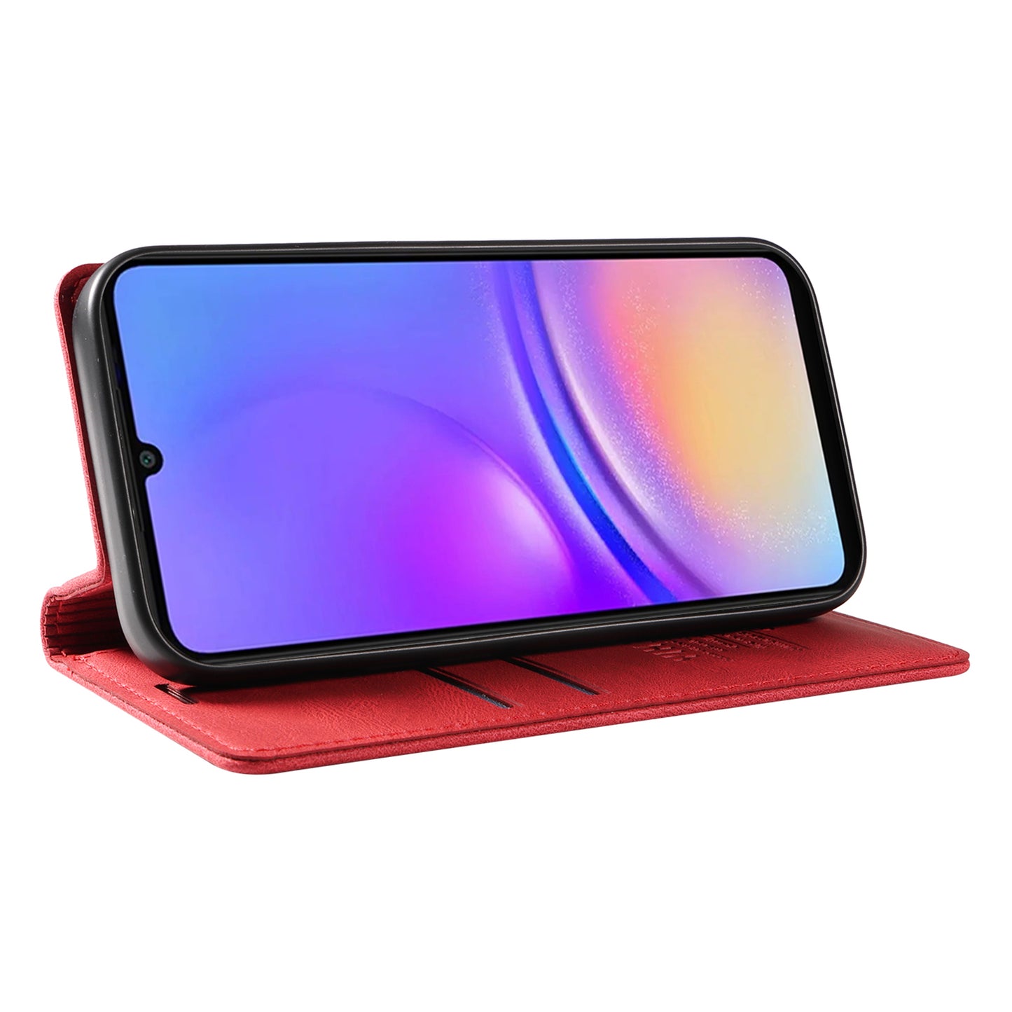 YIKATU YK-004 For Samsung Galaxy A06 Case Leather Skin-Touch Phone Cover Magnetic Auto-Absorbed - Red