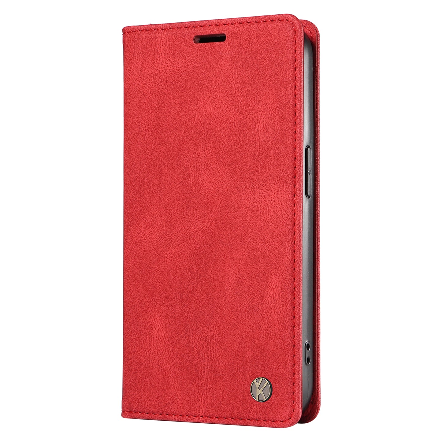 YIKATU YK-004 For Samsung Galaxy A06 Case Leather Skin-Touch Phone Cover Magnetic Auto-Absorbed - Red