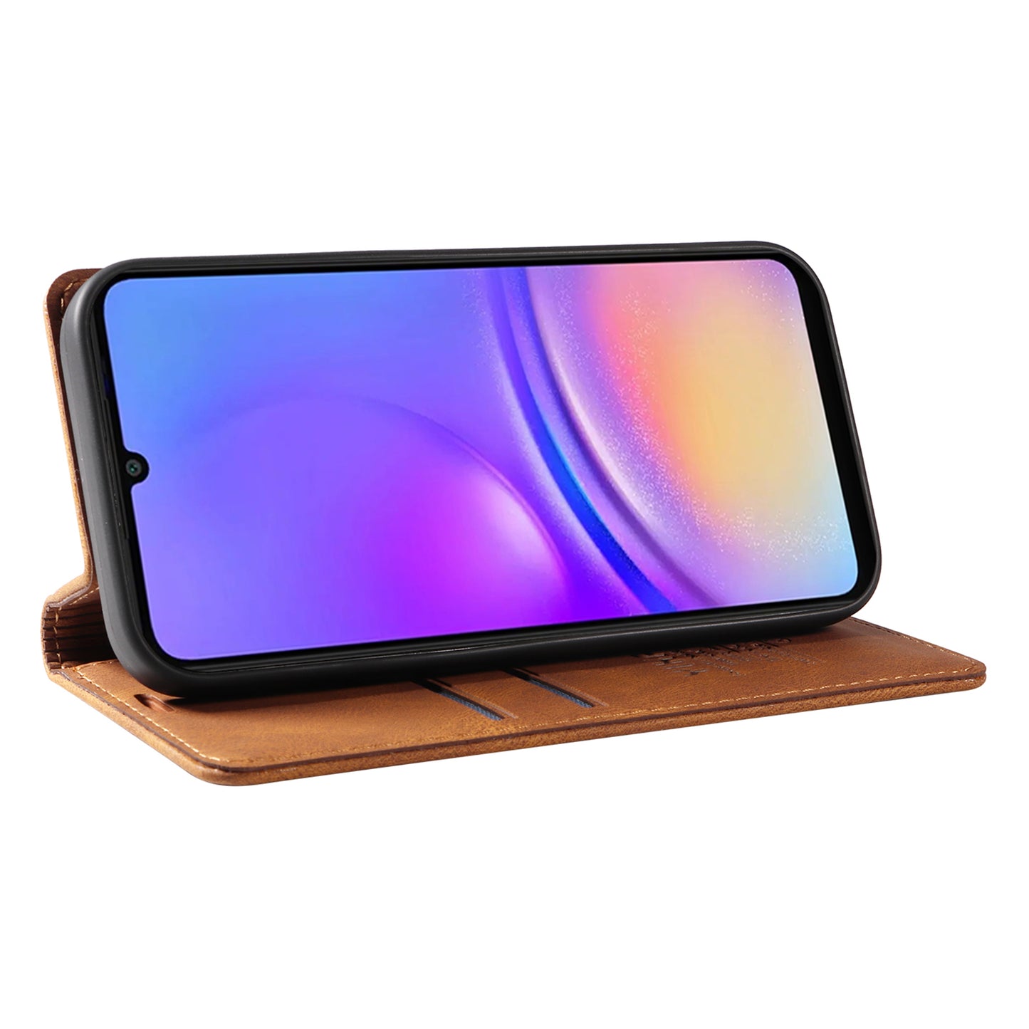 YIKATU YK-004 For Samsung Galaxy A06 Case Leather Skin-Touch Phone Cover Magnetic Auto-Absorbed - Brown