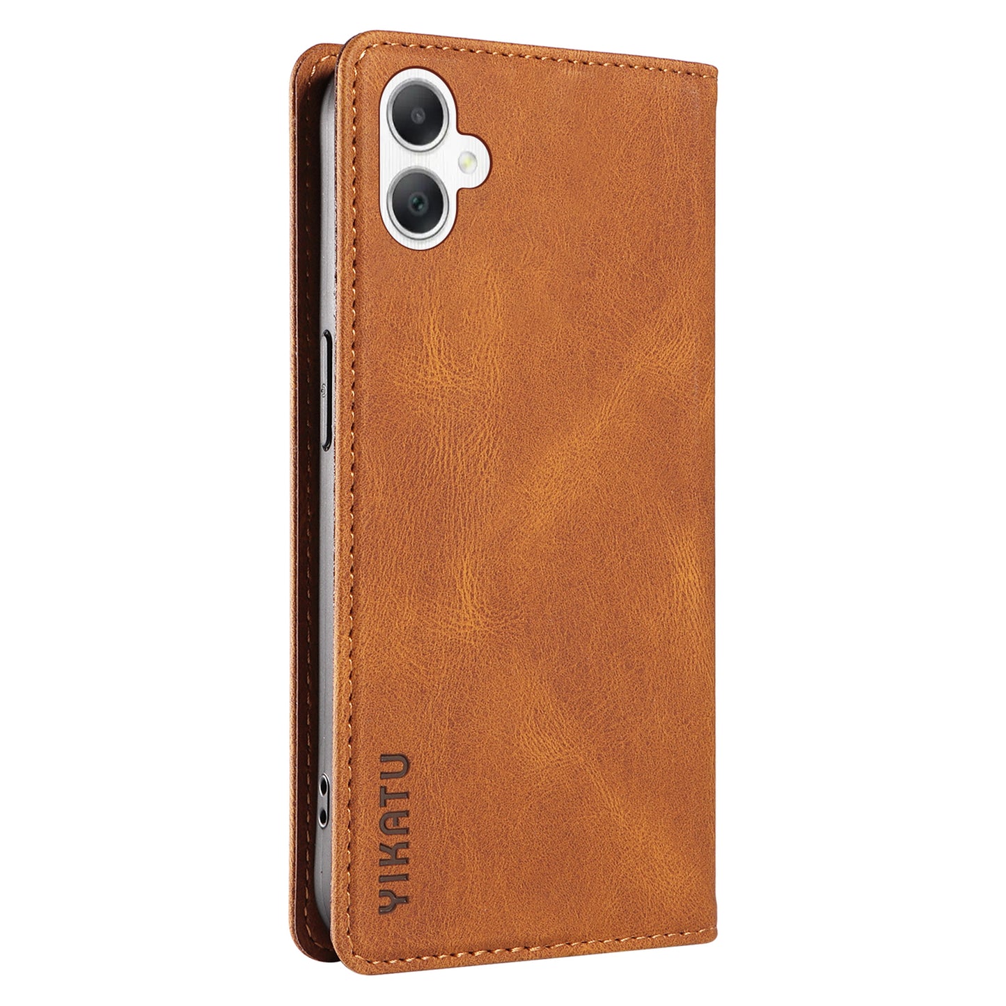 YIKATU YK-004 For Samsung Galaxy A06 Case Leather Skin-Touch Phone Cover Magnetic Auto-Absorbed - Brown