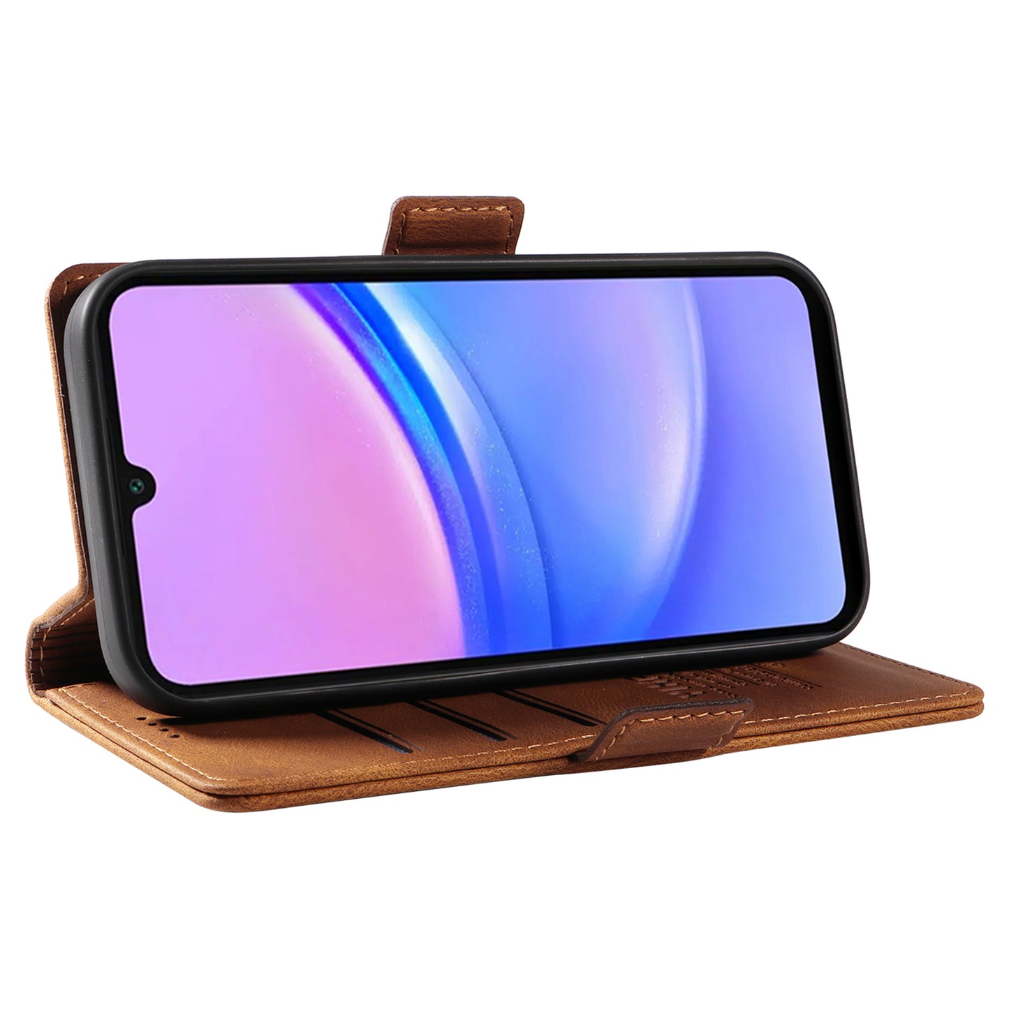 YIKATU YK-005 For Samsung Galaxy A16 5G / A16 4G Case PU Leather Wallet Phone Cover Skin Touch Feeling - Brown