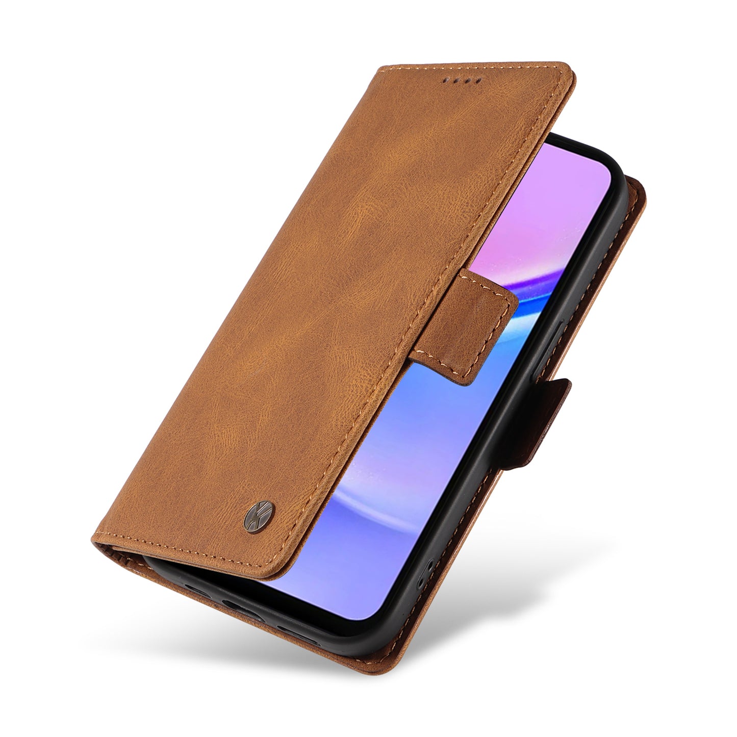 YIKATU YK-005 For Samsung Galaxy A16 5G / A16 4G Case PU Leather Wallet Phone Cover Skin Touch Feeling - Brown