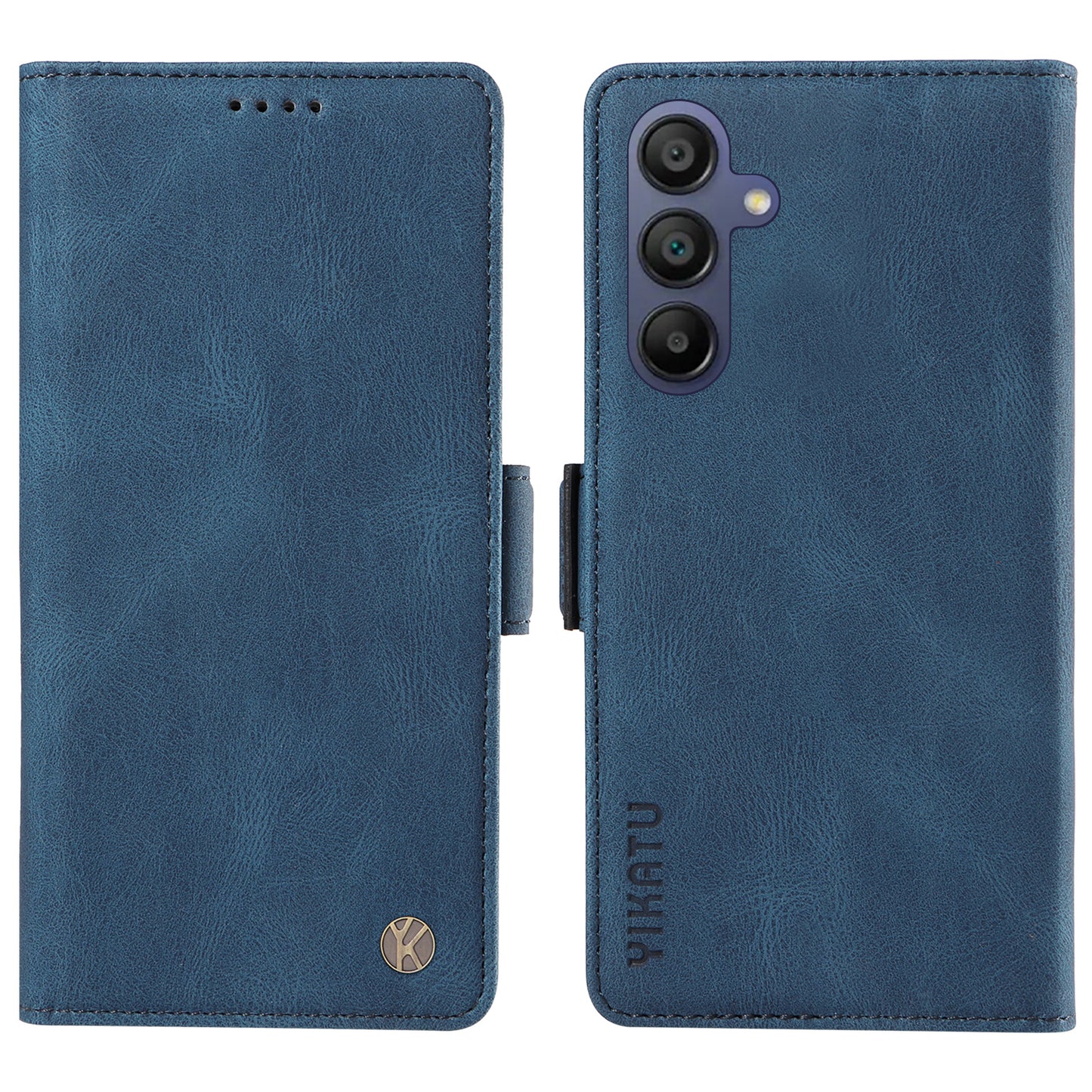 YIKATU YK-005 For Samsung Galaxy A16 5G / A16 4G Case PU Leather Wallet Phone Cover Skin Touch Feeling - Blue