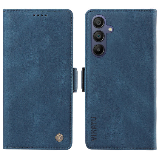 YIKATU YK-005 For Samsung Galaxy A16 5G / A16 4G Case PU Leather Wallet Phone Cover Skin Touch Feeling - Blue