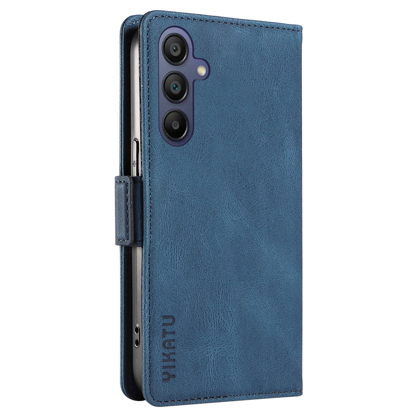 YIKATU YK-005 For Samsung Galaxy A16 5G / A16 4G Case PU Leather Wallet Phone Cover Skin Touch Feeling - Blue
