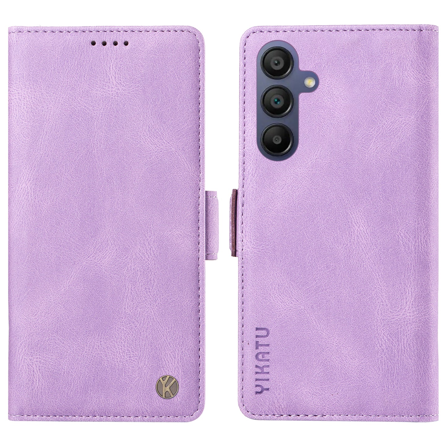 YIKATU YK-005 For Samsung Galaxy A16 5G / A16 4G Case PU Leather Wallet Phone Cover Skin Touch Feeling - Purple