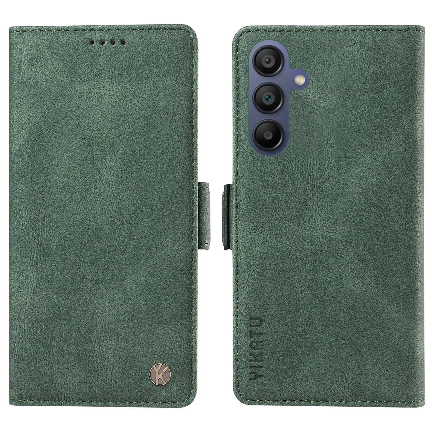 YIKATU YK-005 For Samsung Galaxy A16 5G / A16 4G Case PU Leather Wallet Phone Cover Skin Touch Feeling - Green
