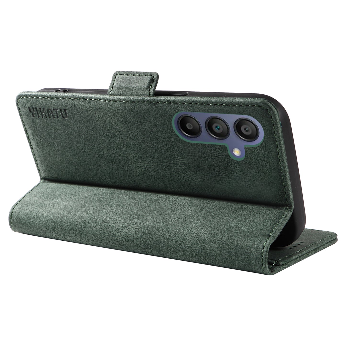 YIKATU YK-005 For Samsung Galaxy A16 5G / A16 4G Case PU Leather Wallet Phone Cover Skin Touch Feeling - Green
