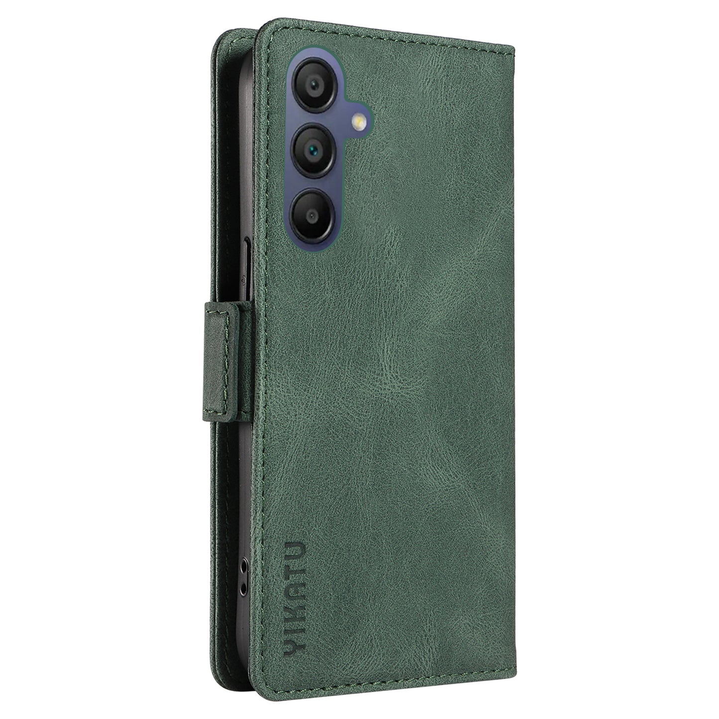 YIKATU YK-005 For Samsung Galaxy A16 5G / A16 4G Case PU Leather Wallet Phone Cover Skin Touch Feeling - Green