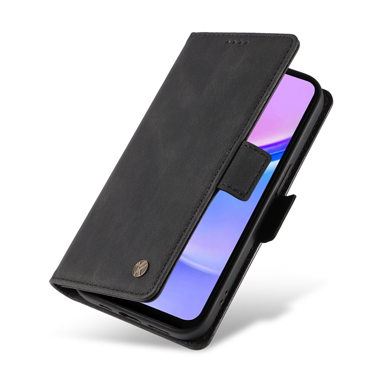YIKATU YK-005 For Samsung Galaxy A16 5G / A16 4G Case PU Leather Wallet Phone Cover Skin Touch Feeling - Black