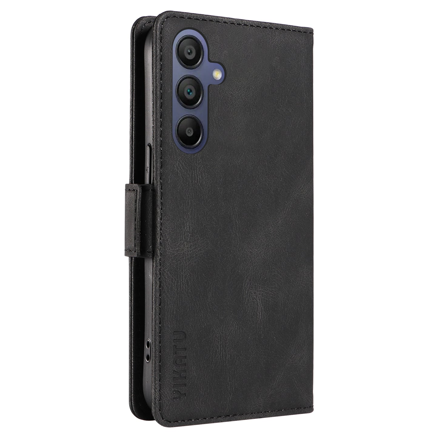 YIKATU YK-005 For Samsung Galaxy A16 5G / A16 4G Case PU Leather Wallet Phone Cover Skin Touch Feeling - Black