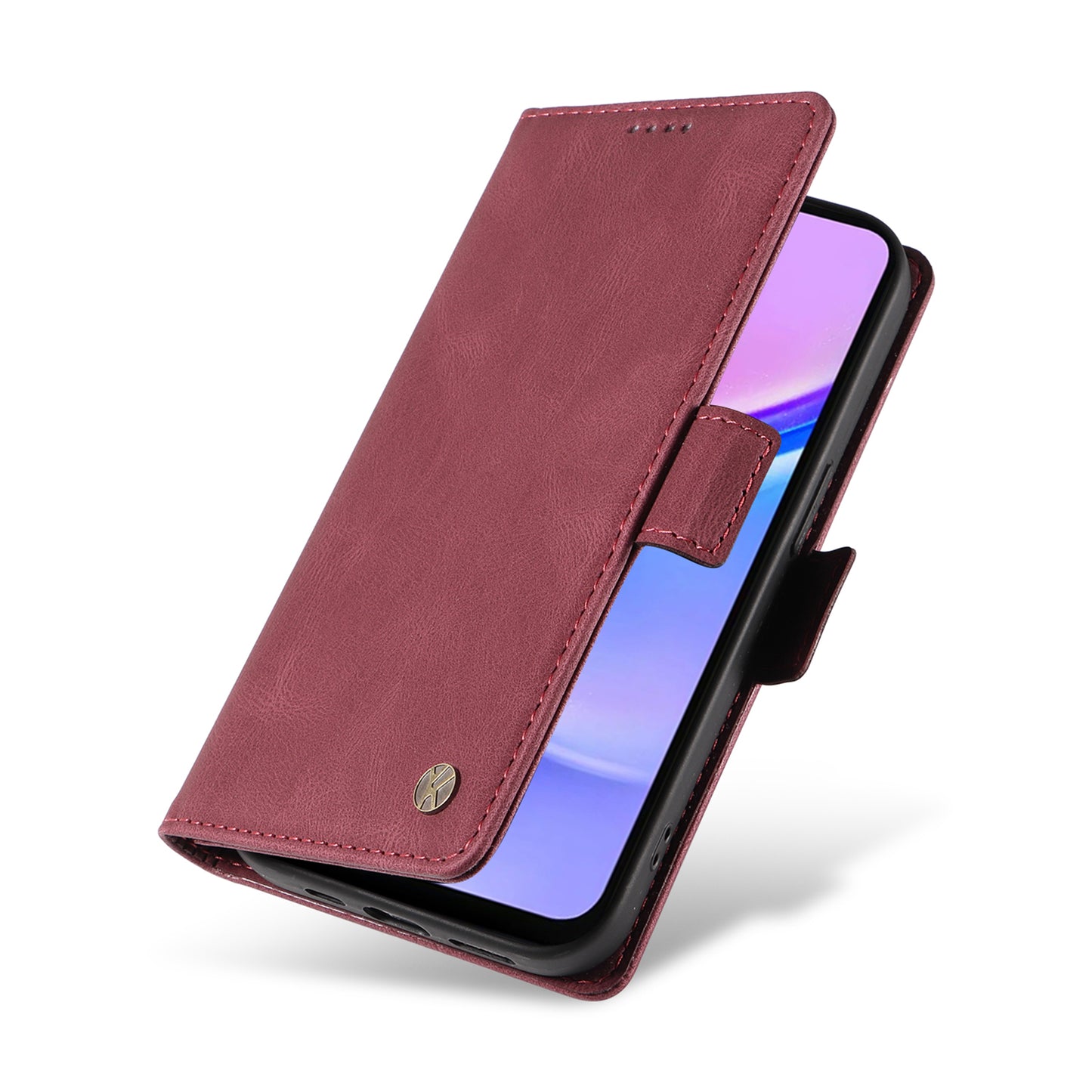 YIKATU YK-005 For Samsung Galaxy A16 5G / A16 4G Case PU Leather Wallet Phone Cover Skin Touch Feeling - Wine Red