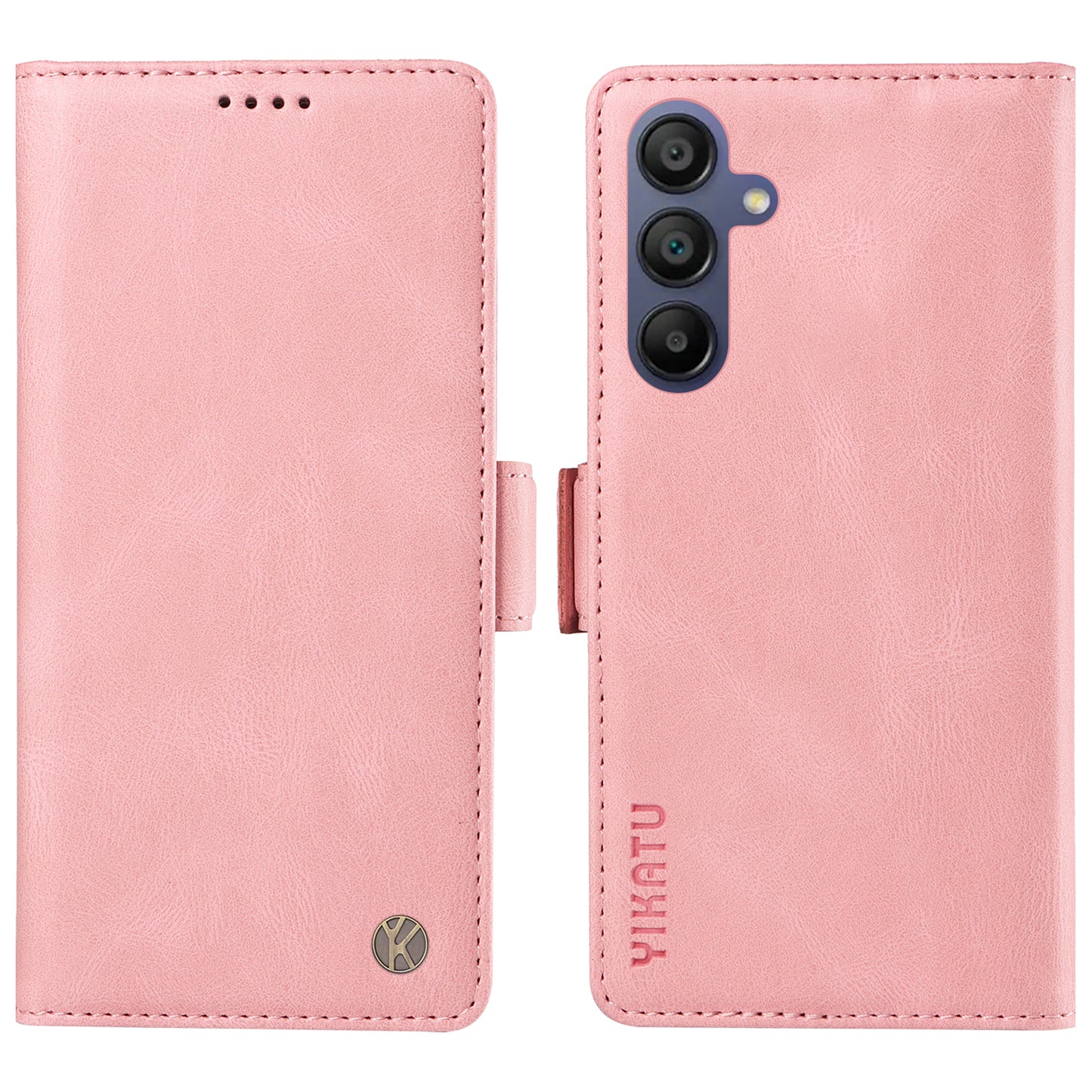 YIKATU YK-005 For Samsung Galaxy A16 5G / A16 4G Case PU Leather Wallet Phone Cover Skin Touch Feeling - Pink