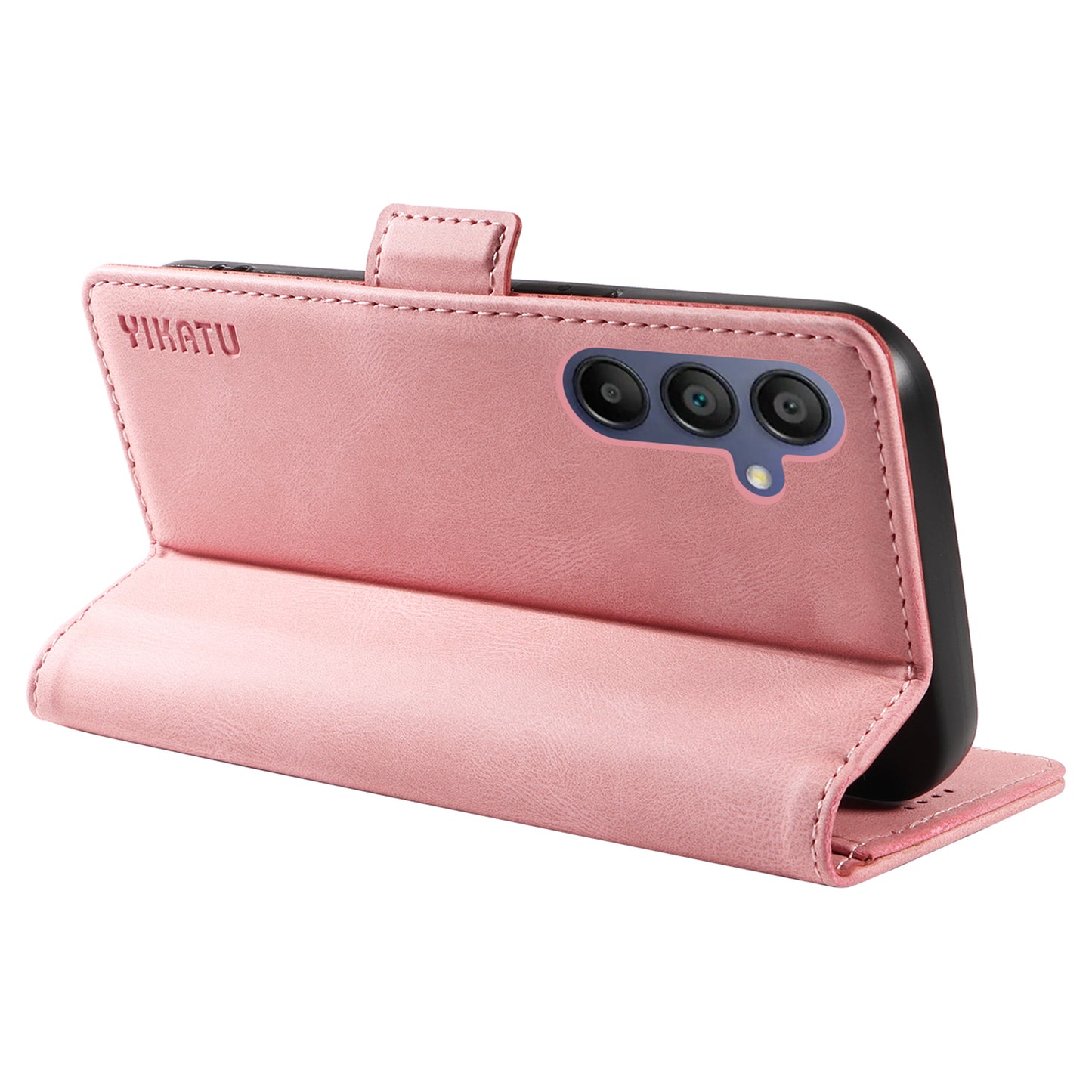 YIKATU YK-005 For Samsung Galaxy A16 5G / A16 4G Case PU Leather Wallet Phone Cover Skin Touch Feeling - Pink