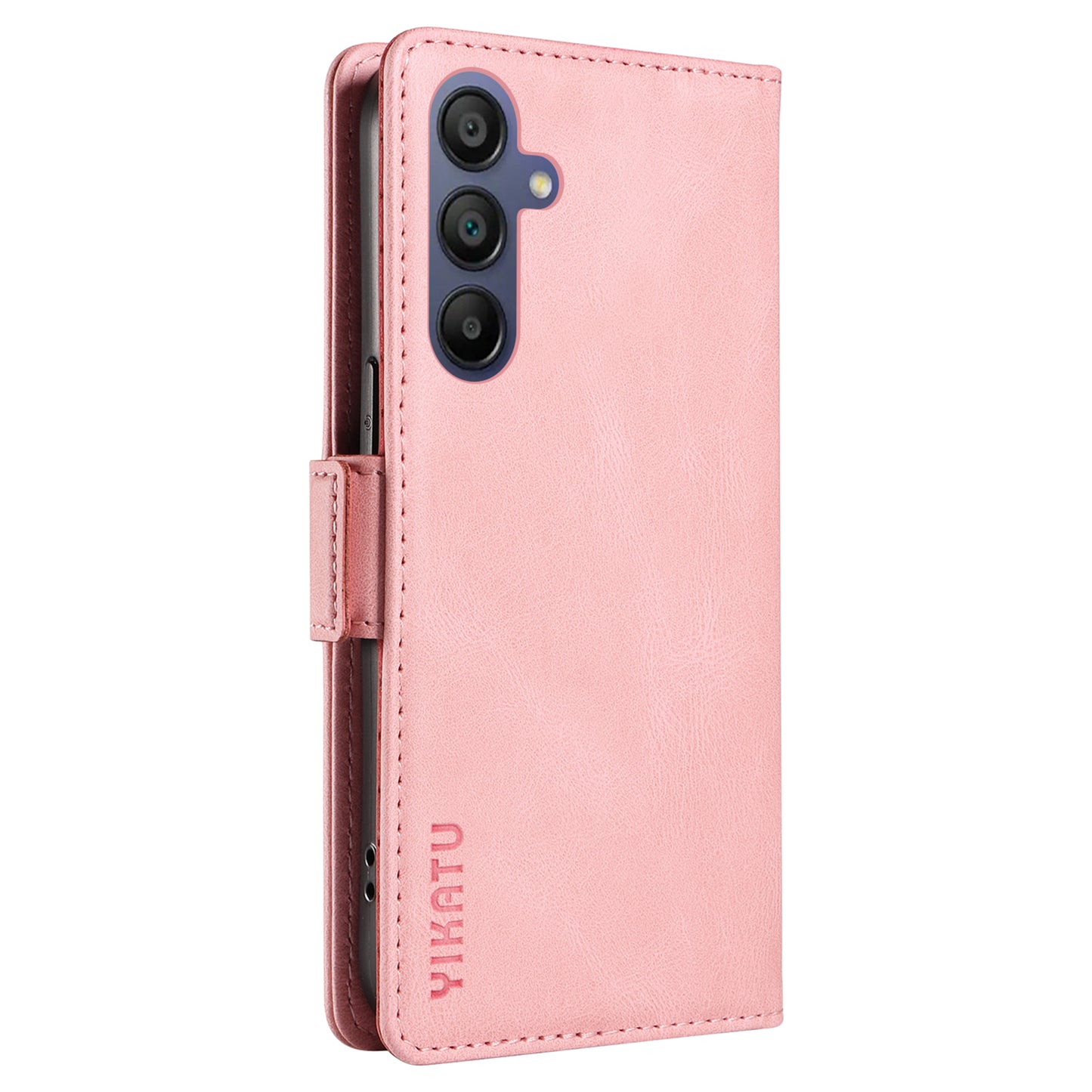 YIKATU YK-005 For Samsung Galaxy A16 5G / A16 4G Case PU Leather Wallet Phone Cover Skin Touch Feeling - Pink