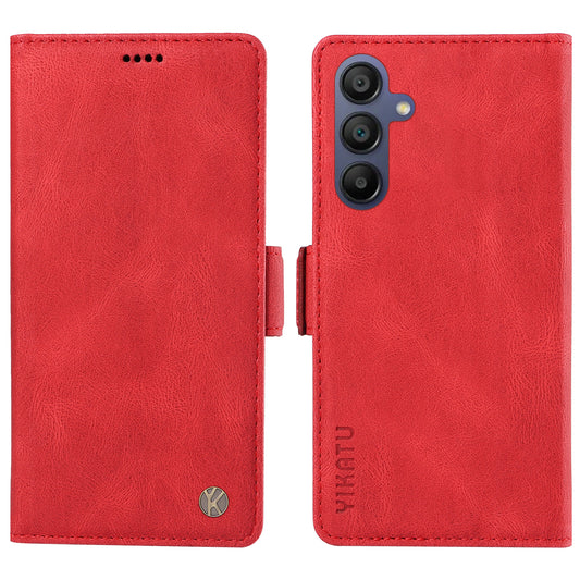YIKATU YK-005 For Samsung Galaxy A16 5G / A16 4G Case PU Leather Wallet Phone Cover Skin Touch Feeling - Red