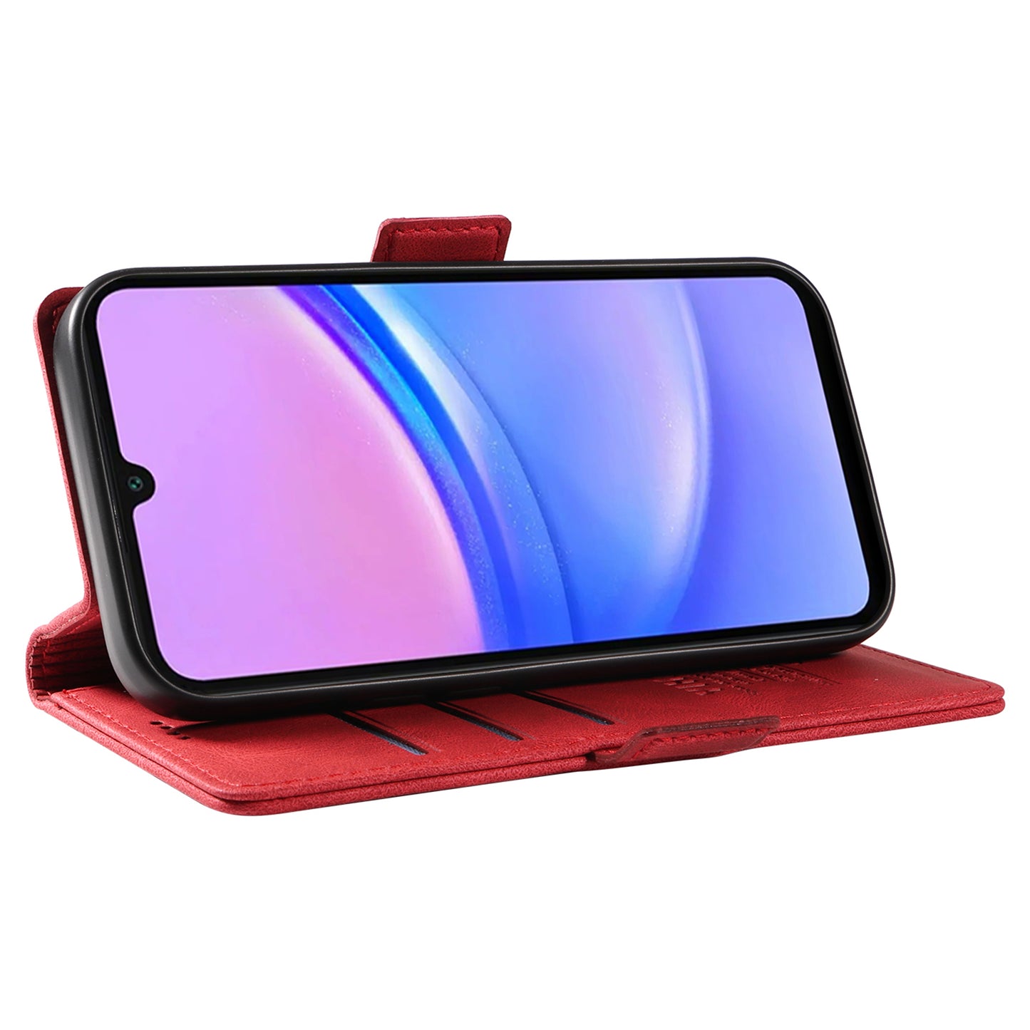 YIKATU YK-005 For Samsung Galaxy A16 5G / A16 4G Case PU Leather Wallet Phone Cover Skin Touch Feeling - Red