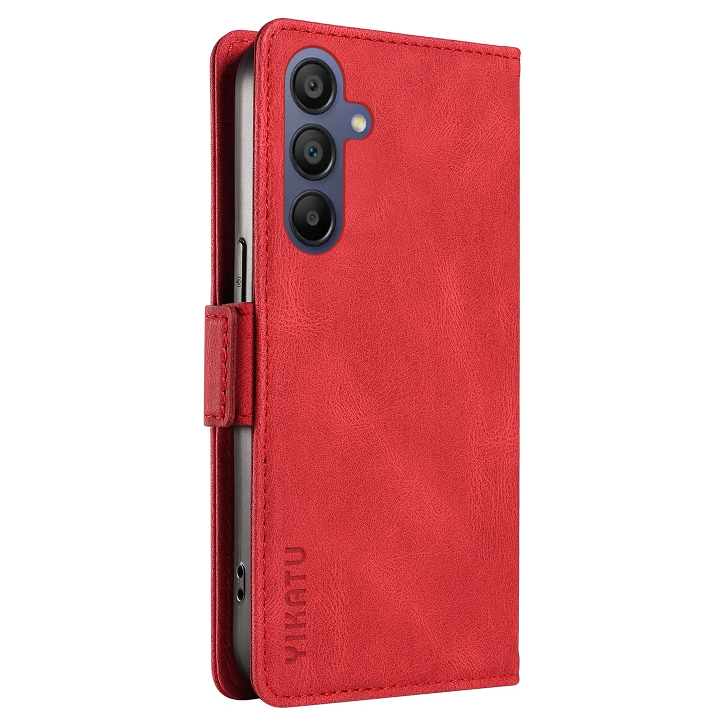 YIKATU YK-005 For Samsung Galaxy A16 5G / A16 4G Case PU Leather Wallet Phone Cover Skin Touch Feeling - Red