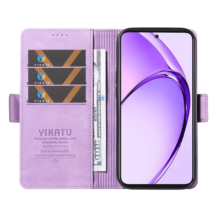 YIKATU YK-005 For Oppo A3 Pro (Global) 5G Case PU Leather Wallet Phone Cover Skin Touch Feeling - Purple
