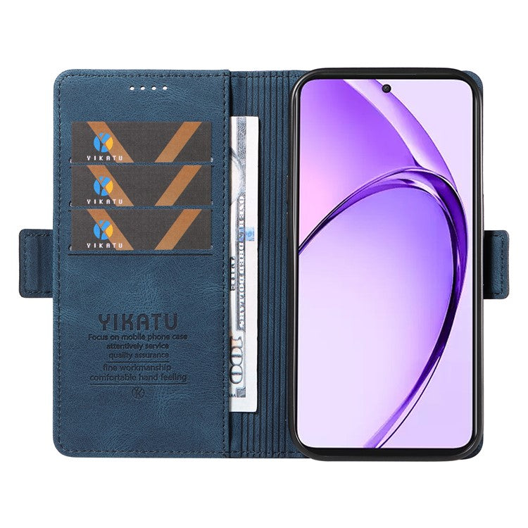 YIKATU YK-005 For Oppo A3 Pro (Global) 5G Case PU Leather Wallet Phone Cover Skin Touch Feeling - Blue