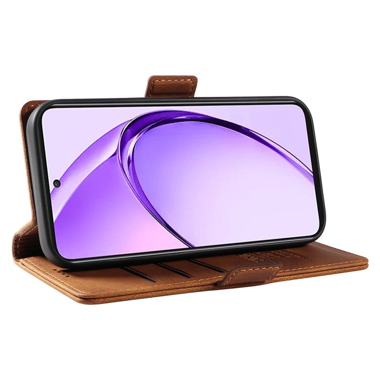 YIKATU YK-005 For Oppo A3 Pro (Global) 5G Case PU Leather Wallet Phone Cover Skin Touch Feeling - Brown