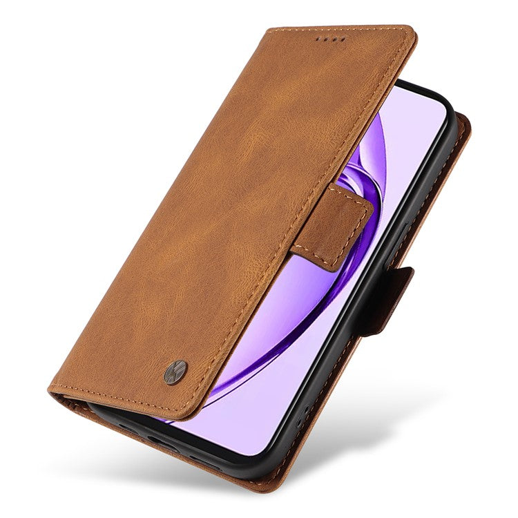 YIKATU YK-005 For Oppo A3 Pro (Global) 5G Case PU Leather Wallet Phone Cover Skin Touch Feeling - Brown