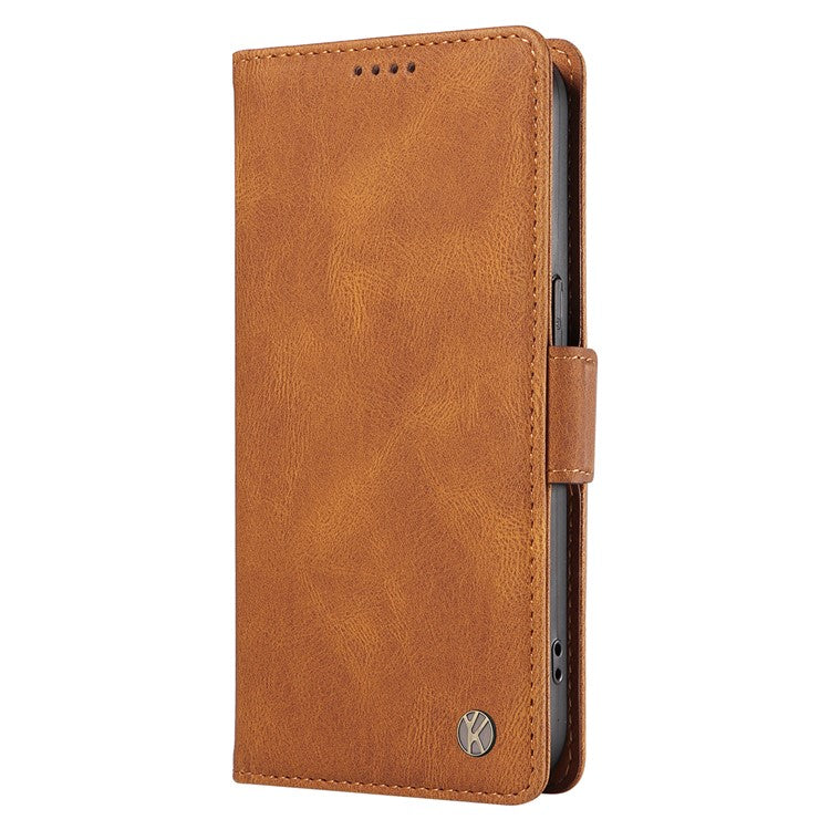 YIKATU YK-005 For Oppo A3 Pro (Global) 5G Case PU Leather Wallet Phone Cover Skin Touch Feeling - Brown