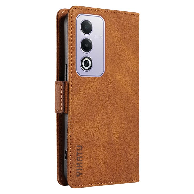 YIKATU YK-005 For Oppo A3 Pro (Global) 5G Case PU Leather Wallet Phone Cover Skin Touch Feeling - Brown