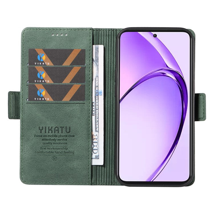 YIKATU YK-005 For Oppo A3 Pro (Global) 5G Case PU Leather Wallet Phone Cover Skin Touch Feeling - Green