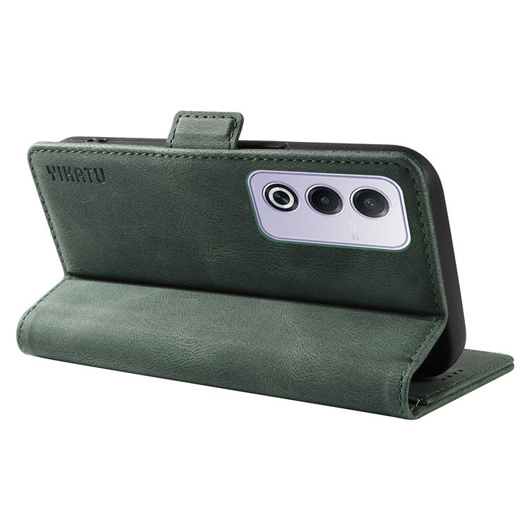 YIKATU YK-005 For Oppo A3 Pro (Global) 5G Case PU Leather Wallet Phone Cover Skin Touch Feeling - Green