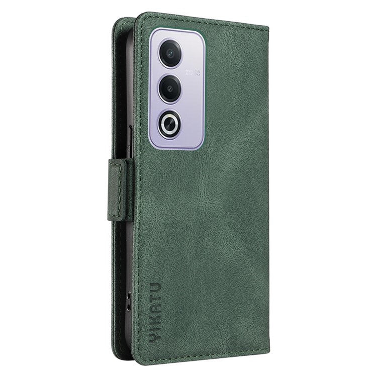 YIKATU YK-005 For Oppo A3 Pro (Global) 5G Case PU Leather Wallet Phone Cover Skin Touch Feeling - Green