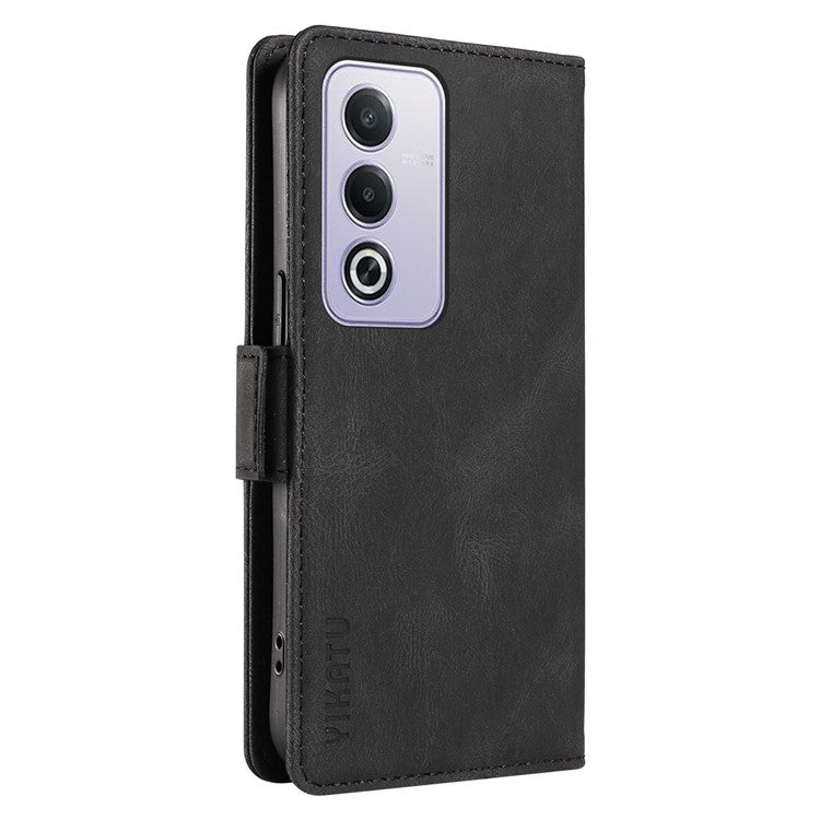YIKATU YK-005 For Oppo A3 Pro (Global) 5G Case PU Leather Wallet Phone Cover Skin Touch Feeling - Black