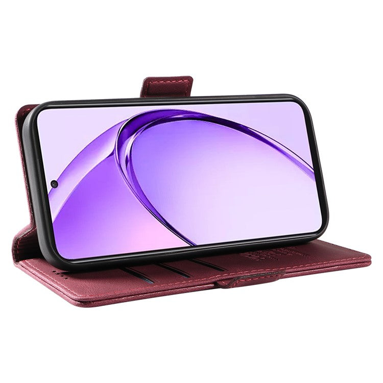 YIKATU YK-005 For Oppo A3 Pro (Global) 5G Case PU Leather Wallet Phone Cover Skin Touch Feeling - Wine Red
