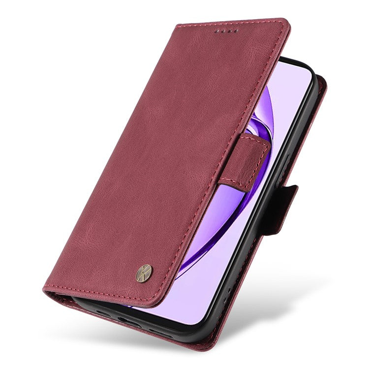 YIKATU YK-005 For Oppo A3 Pro (Global) 5G Case PU Leather Wallet Phone Cover Skin Touch Feeling - Wine Red