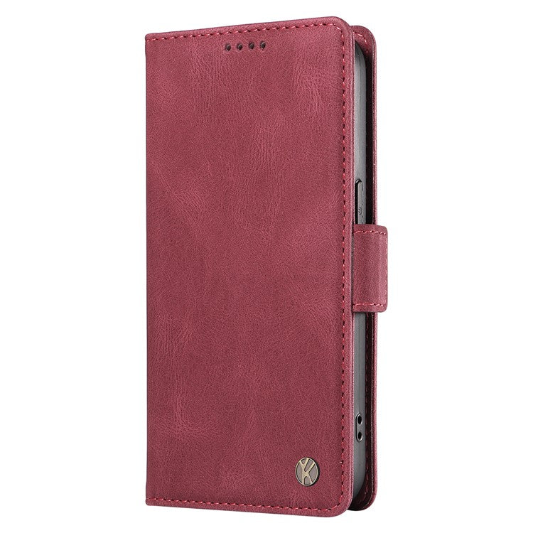 YIKATU YK-005 For Oppo A3 Pro (Global) 5G Case PU Leather Wallet Phone Cover Skin Touch Feeling - Wine Red