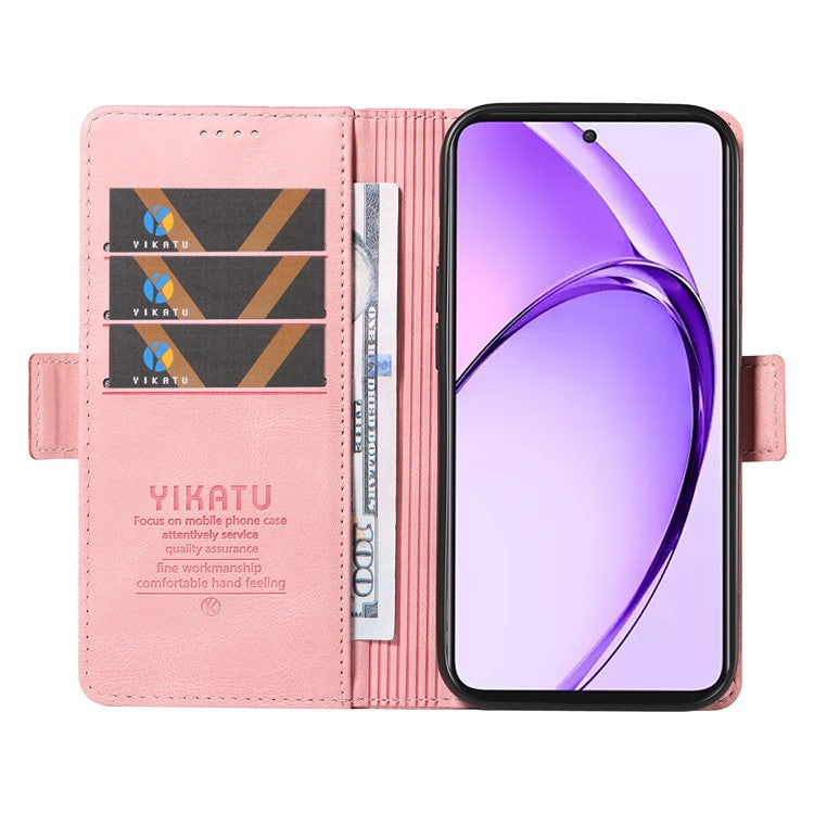 YIKATU YK-005 For Oppo A3 Pro (Global) 5G Case PU Leather Wallet Phone Cover Skin Touch Feeling - Pink