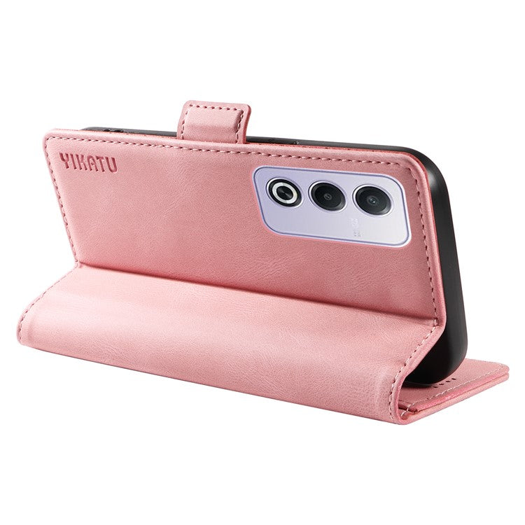 YIKATU YK-005 For Oppo A3 Pro (Global) 5G Case PU Leather Wallet Phone Cover Skin Touch Feeling - Pink