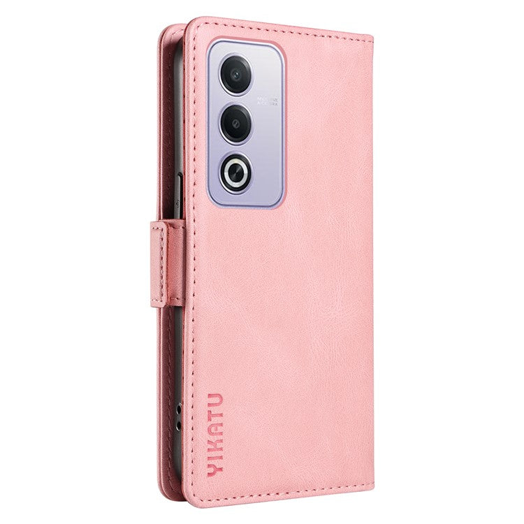 YIKATU YK-005 For Oppo A3 Pro (Global) 5G Case PU Leather Wallet Phone Cover Skin Touch Feeling - Pink