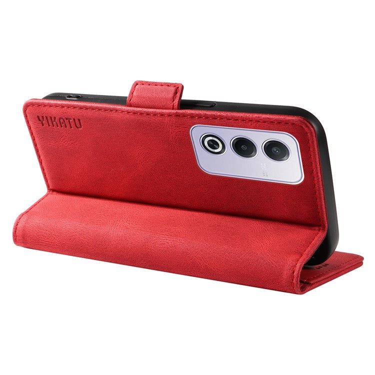 YIKATU YK-005 For Oppo A3 Pro (Global) 5G Case PU Leather Wallet Phone Cover Skin Touch Feeling - Red