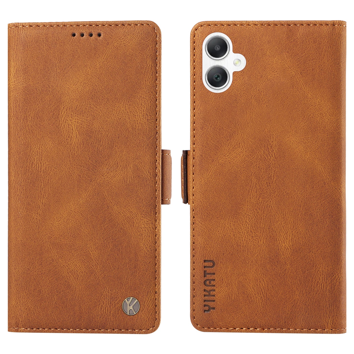 YIKATU YK-005 For Samsung Galaxy A06 Case PU Leather Wallet Phone Cover Skin Touch Feeling - Brown